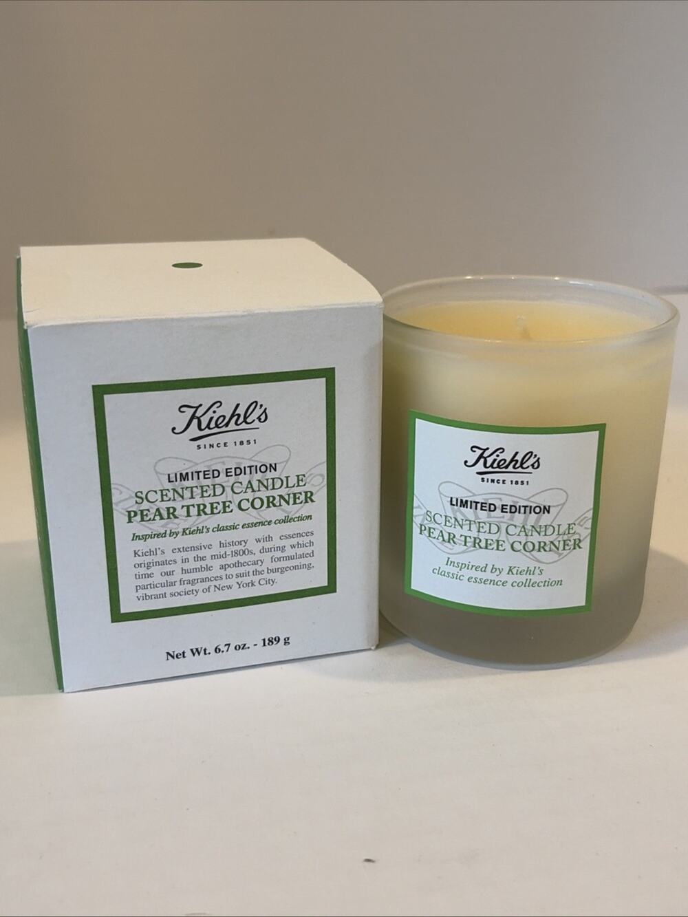 Kiehl’s Kiehls Vtg Pear Tree Corner scented candle NIB 6.7 oz - RARE limited ed